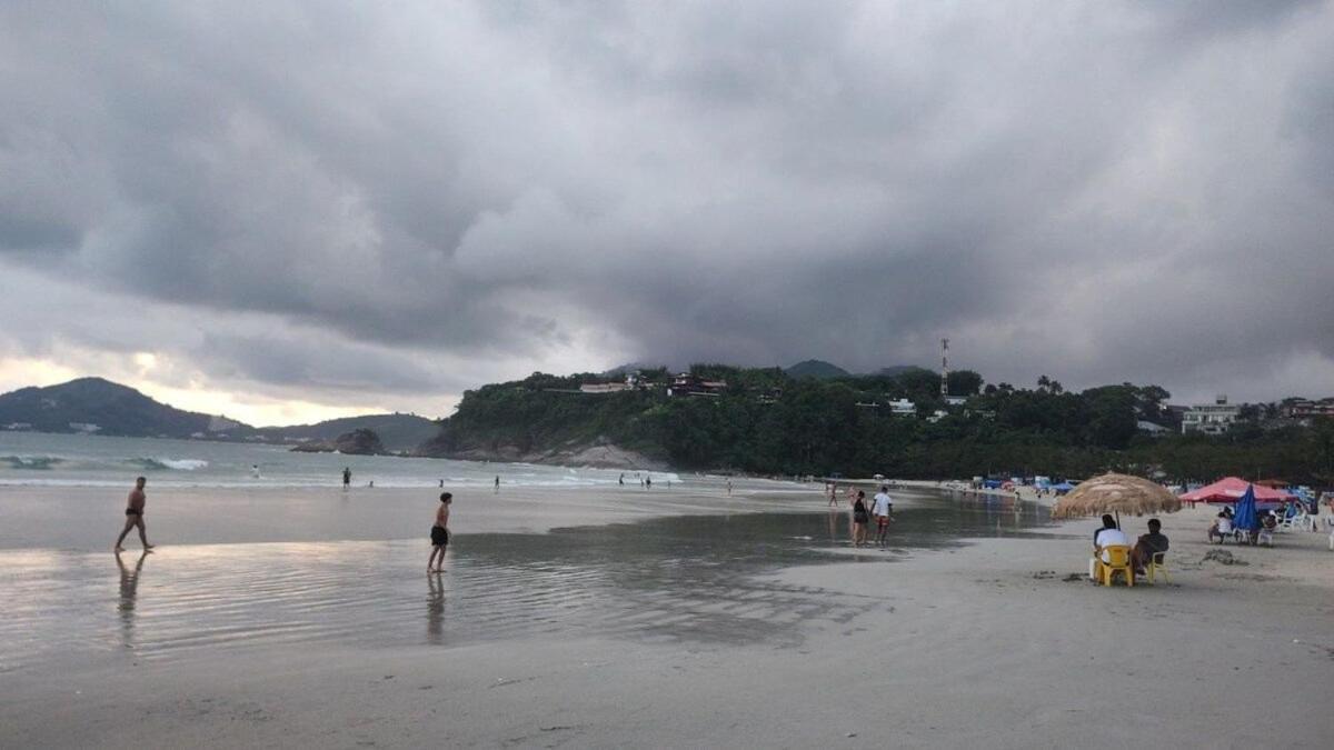 Apartamento Com Ar Cond. Na Praia Grande Ubatuba Kültér fotó